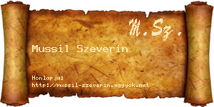 Mussil Szeverin névjegykártya